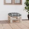 Repose-pied Palette De Jardin Avec Coussin à Carreaux Gris Pin -Mobilier De Jardin repose pied palette de jardin avec coussin a carreaux gris pin 8720286304969 1232121