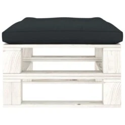 Repose-pied Palette De Jardin Avec Coussin Anthracite Bois 2 -Mobilier De Jardin repose pied palette de jardin avec coussin anthracite bois 3666722614603 1400284