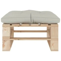 Repose-pied Palette De Jardin Avec Coussin Beige Bois -Mobilier De Jardin repose pied palette de jardin avec coussin beige bois 8719883900278 1237531