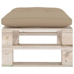 Repose-pied Palette De Jardin Avec Coussin Beige Bois De Pin -Mobilier De Jardin repose pied palette de jardin avec coussin beige bois de pin 3666722887106 1194704