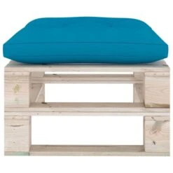 Repose-pied Palette De Jardin Avec Coussin Bleu Bois De Pin -Mobilier De Jardin repose pied palette de jardin avec coussin bleu bois de pin 8720286304891 1261535