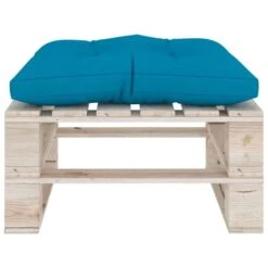 Repose-pied Palette De Jardin Avec Coussin Bleu Bois De Pin -Mobilier De Jardin repose pied palette de jardin avec coussin bleu bois de pin 8720286304891 1261536