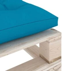 Repose-pied Palette De Jardin Avec Coussin Bleu Bois De Pin -Mobilier De Jardin repose pied palette de jardin avec coussin bleu bois de pin 8720286304891 1261537