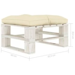 Repose-pied Palette De Jardin Avec Coussin Crème Bois 3 -Mobilier De Jardin repose pied palette de jardin avec coussin creme bois 3666722146913 1281570