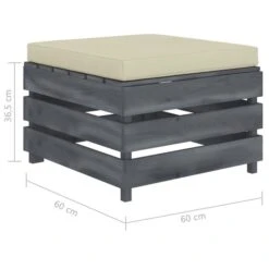 Repose-pied Palette De Jardin Avec Coussin Crème Bois 2 -Mobilier De Jardin repose pied palette de jardin avec coussin creme bois 8719883898483 1281067
