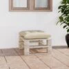 Repose-pied Palette De Jardin Avec Coussin Crème Bois De Pin -Mobilier De Jardin repose pied palette de jardin avec coussin creme bois de pin 8720286304877 1194708