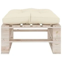 Repose-pied Palette De Jardin Avec Coussin Crème Bois De Pin -Mobilier De Jardin repose pied palette de jardin avec coussin creme bois de pin 8720286304877 1194711