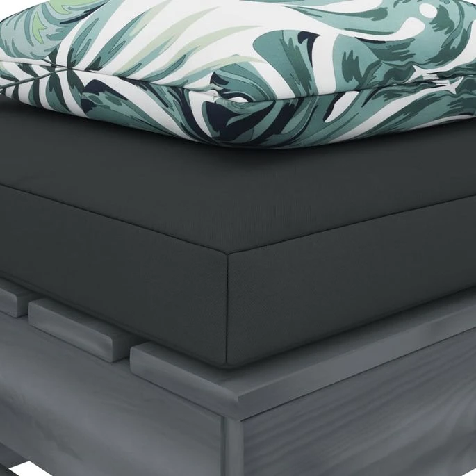 Repose-pied Palette De Jardin Avec Coussin Fleur Bois 5 Repose-pied Palette De Jardin Avec Coussin Fleur Bois – Image 3