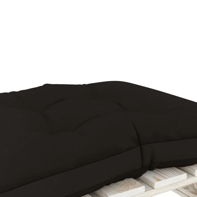 Repose-pied Palette De Jardin Avec Coussin Noir Bois 6 Repose-pied Palette De Jardin Avec Coussin Noir Bois – Image 4