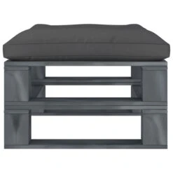 Repose-pied Palette De Jardin Avec Coussin Noir Bois 2 -Mobilier De Jardin repose pied palette de jardin avec coussin noir bois 8719883902432 1258908