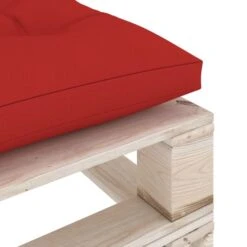 Repose-pied Palette De Jardin Avec Coussin Rouge Bois De Pin -Mobilier De Jardin repose pied palette de jardin avec coussin rouge bois de pin 8720286304914 1209018