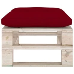 Repose-pied Palette De Jardin Avec Coussin Rouge Bordeaux Pin -Mobilier De Jardin repose pied palette de jardin avec coussin rouge bordeaux pin 8720286304921 1194722