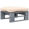 Repose-pied Palette De Jardin Avec Coussin Sable Bois Gris -Mobilier De Jardin repose pied palette de jardin avec coussin sable bois gris 3666722763424 1176574