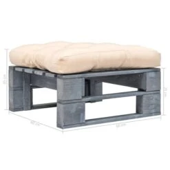 Repose-pied Palette De Jardin Avec Coussin Sable Bois Gris -Mobilier De Jardin repose pied palette de jardin avec coussin sable bois gris 3666722763424 1176576