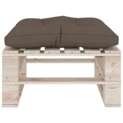 Repose-pied Palette De Jardin Avec Coussin Taupe Bois De Pin -Mobilier De Jardin repose pied palette de jardin avec coussin taupe bois de pin 8720286304853 1194699