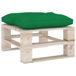 Repose-pied Palette De Jardin Avec Coussin Vert Bois De Pin -Mobilier De Jardin repose pied palette de jardin avec coussin vert bois de pin 8720286304907 1194715