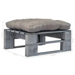 Repose-pied Palette De Jardin Avec Coussins Gris Bois Gris -Mobilier De Jardin repose pied palette de jardin avec coussins gris bois gris 3666722762533 1176579