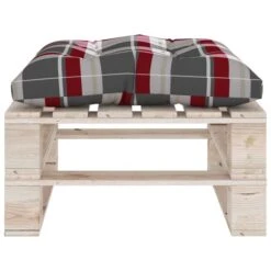 Repose-pied Palette De Jardin Et Coussin à Carreaux Rouge Pin 11 Repose-pied Palette De Jardin Et Coussin à Carreaux Rouge Pin -Mobilier De Jardin repose pied palette de jardin et coussin a carreaux rouge pin 8720286304952 1209023