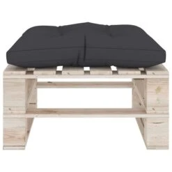 Repose-pied Palette De Jardin Et Coussin Anthracite Bois De Pin -Mobilier De Jardin repose pied palette de jardin et coussin anthracite bois de pin 8720286304846 1194693