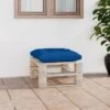 Repose-pied Palette De Jardin Et Coussin Bleu Royal Bois De Pin -Mobilier De Jardin repose pied palette de jardin et coussin bleu royal bois de pin 8720286304938 1261539
