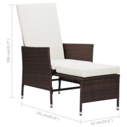 Salon De Jardin 2 Pcs Avec Coussins Résine Tressée Marron 3 -Mobilier De Jardin salon de jardin 2 pcs avec coussins resine tressee marron 3666722364331 935715