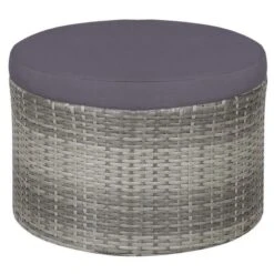 Salon De Jardin à LED 4 Pièces Résine Tressée Et Tissu Gris Uvo -Mobilier De Jardin salon de jardin a led 4 pieces resine tressee et tissu gris uvo 8718475609643 383553