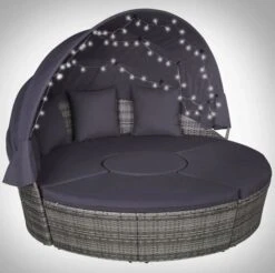 Salon De Jardin à LED 4 Pièces Résine Tressée Et Tissu Gris Uvo -Mobilier De Jardin salon de jardin a led 4 pieces resine tressee et tissu gris uvo 8718475609643 383557