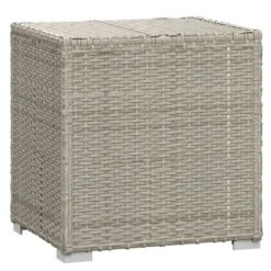 Set Chaise Longue Et Table Tissu Et Résine Tressée Gris Viali -Mobilier De Jardin set chaise longue et table tissu et resine tressee gris 3666722554411 389564