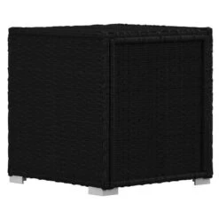 Set Chaise Longue Et Table Tissu Et Résine Tressée Noir Viali -Mobilier De Jardin set chaise longue et table tissu et resine tressee noir 3666722554404 389569