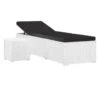 Set Chaise Longue Et Table Tissu Noir Et Résine Blanche Viali -Mobilier De Jardin set chaise longue et table tissu noir et resine blanche 3666722554398 389572