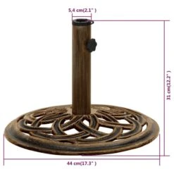Socle De Parasol Bronze 44x44x31 Cm Fonte -Mobilier De Jardin socle de parasol bronze 44x44x31 cm fonte 3666722124706 1345247