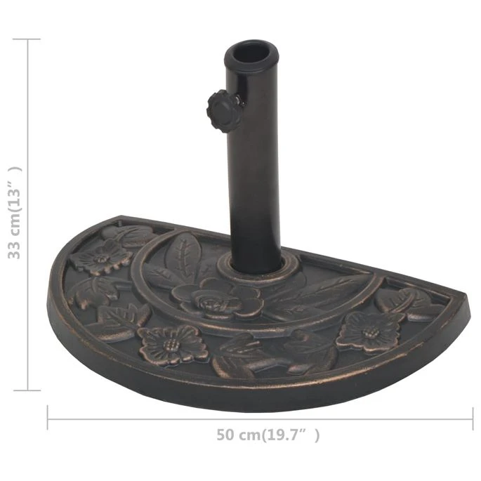 Socle De Parasol En Résine Demi-cercle Bronze 9 Kg 10 Socle De Parasol En Résine Demi-cercle Bronze 9 Kg – Image 8