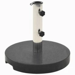 Socle De Parasol Granite 20 Kg Rond Noir