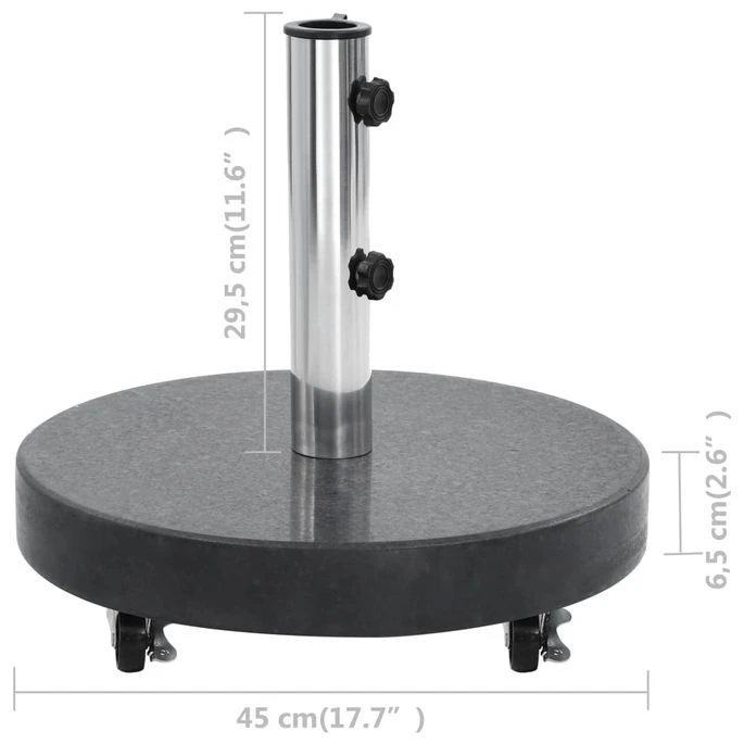 Socle De Parasol Granite 30 Kg Rond Noir 8 Socle De Parasol Granite 30 Kg Rond Noir – Image 6