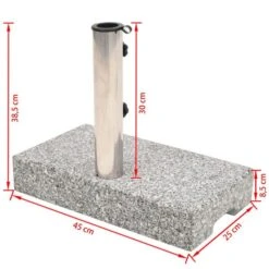 Socle De Parasol Granite Rectangulaire 25 Kg -Mobilier De Jardin socle de parasol granite rectangulaire 25 kg 3666722184014 1213106