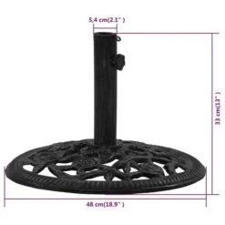 Socle De Parasol Noir 48x48x33 Cm Fonte -Mobilier De Jardin socle de parasol noir 48x48x33 cm fonte 3666722779241 1345229