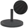 Socle De Parasol Résine Rond Noir 14 Kg
