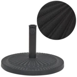 Socle De Parasol Résine Rond Noir 14 Kg
