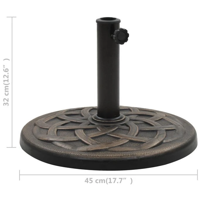 Socle Rond De Parasol Polyrésine 11 Kg Bronze 8 Socle Rond De Parasol Polyrésine 11 Kg Bronze – Image 6