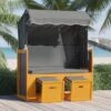 Strandkorb Avec Auvent Résine Tressée Et Bois Solide Anthracite -Mobilier De Jardin strandkorb avec auvent resine tressee et bois solide anthracite 3666722119146 1366098