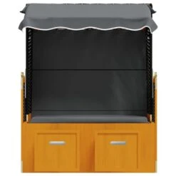 Strandkorb Avec Auvent Résine Tressée Et Bois Solide Anthracite -Mobilier De Jardin strandkorb avec auvent resine tressee et bois solide anthracite 3666722119146 1366103