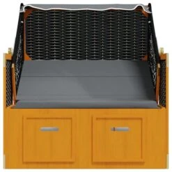 Strandkorb Avec Auvent Résine Tressée Et Bois Solide Anthracite -Mobilier De Jardin strandkorb avec auvent resine tressee et bois solide anthracite 3666722119146 1366105