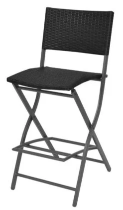 Table Bar Carrée Et 2 Chaises De Jardin Résine Tressée Noir Klark -Mobilier De Jardin table bar carree et 2 chaises de jardin resine tressee noir klark 3666722579117 259415