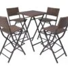 Table Bar Carrée Et 4 Chaises De Jardin Résine Tressée Marron Klark -Mobilier De Jardin table bar carree et 4 chaises de jardin resine tressee marron klark 3666722579070 259434