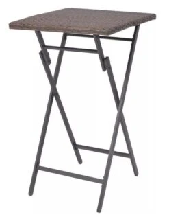 Table Bar Carrée Et 4 Chaises De Jardin Résine Tressée Marron Klark -Mobilier De Jardin table bar carree et 4 chaises de jardin resine tressee marron klark 3666722579070 259437