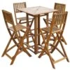 Table Bar Carrée Et 4 Tabourets De Jardin Acacia Massif Clair Polina -Mobilier De Jardin table bar carree et 4 tabourets de jardin acacia massif clair polina 8718475502623 258466