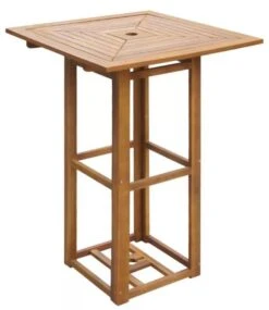 Table Bar Carrée Et 4 Tabourets De Jardin Acacia Massif Clair Polina -Mobilier De Jardin table bar carree et 4 tabourets de jardin acacia massif clair polina 8718475502623 258467