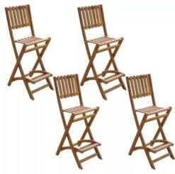 Table Bar Carrée Et 4 Tabourets De Jardin Acacia Massif Clair Polina -Mobilier De Jardin table bar carree et 4 tabourets de jardin acacia massif clair polina 8718475502623 258468