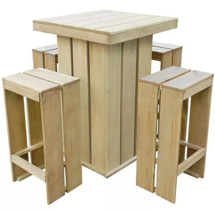 Table Bar Carrée Et 4 Tabourets De Jardin Pin Massif Clair Stylies 3 Table Bar Carrée Et 4 Tabourets De Jardin Pin Massif Clair Stylies