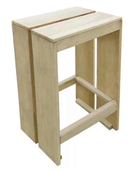 Table Bar Carrée Et 4 Tabourets De Jardin Pin Massif Clair Stylies 5 Table Bar Carrée Et 4 Tabourets De Jardin Pin Massif Clair Stylies – Image 3